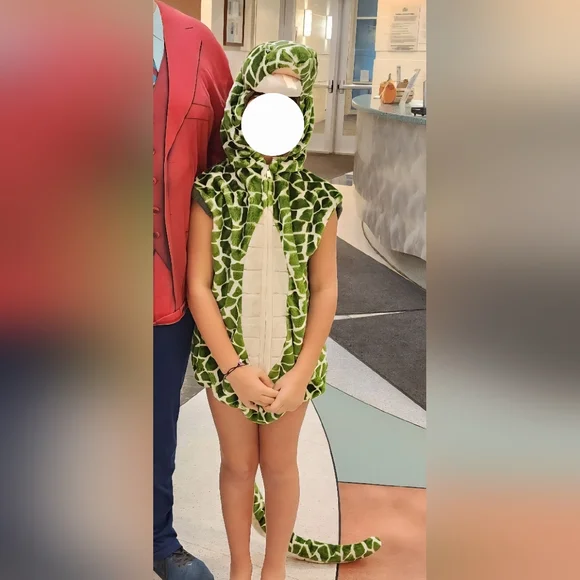 Snake Lizard Reptile Green Kids Halloween Onsie Hoodie Costume Size XL 7 - 8 - Picture 15 of 15